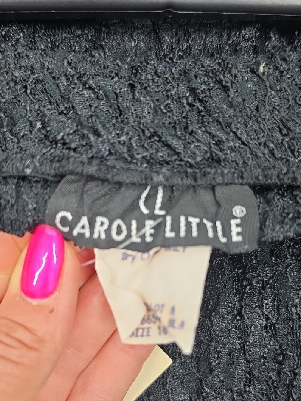 Carole Little Black Textured Lace Maxi Skirt Size 16 NWT - Picture 5 of 10